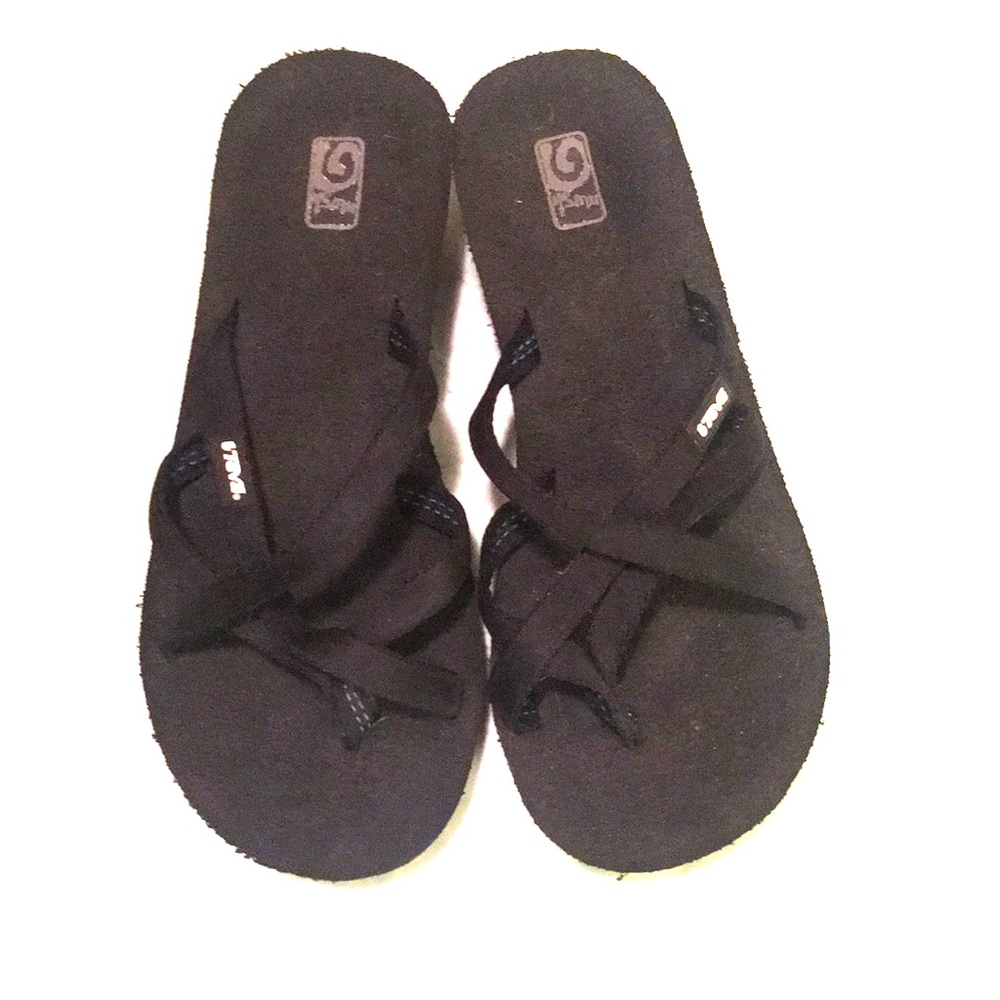 Teva Black Mush Wedge Flip-Flops